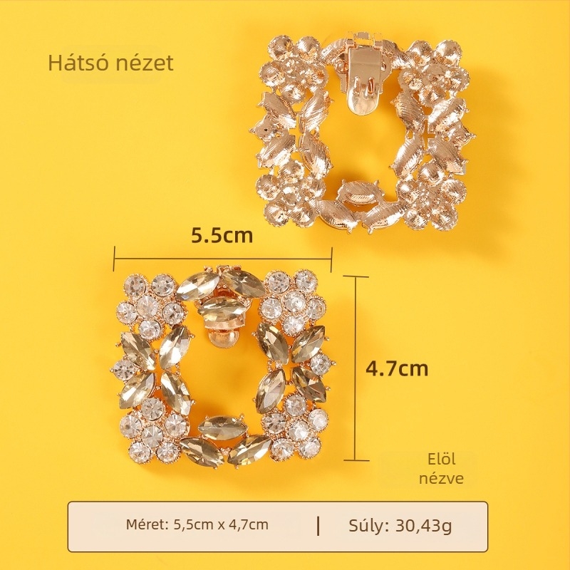 Kashi KX fém cipő-tartozék levehető rhinestone virággal csizmákhoz, szandálokhoz és hétköznapi cipőkhöz