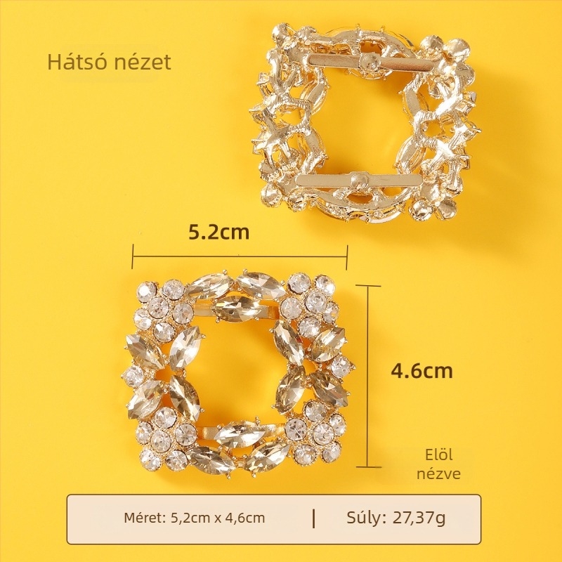 Kashi KX fém cipő-tartozék levehető rhinestone virággal csizmákhoz, szandálokhoz és hétköznapi cipőkhöz
