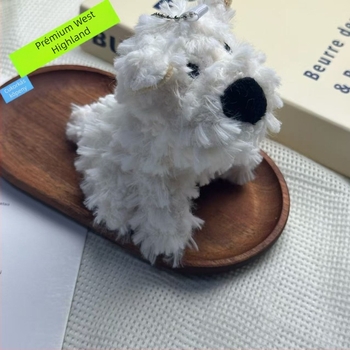 West Highland White Terrier plüss kulcstartó, rendkívül puha rövid plüss, PP pamut töltés, 14+ éveseknek