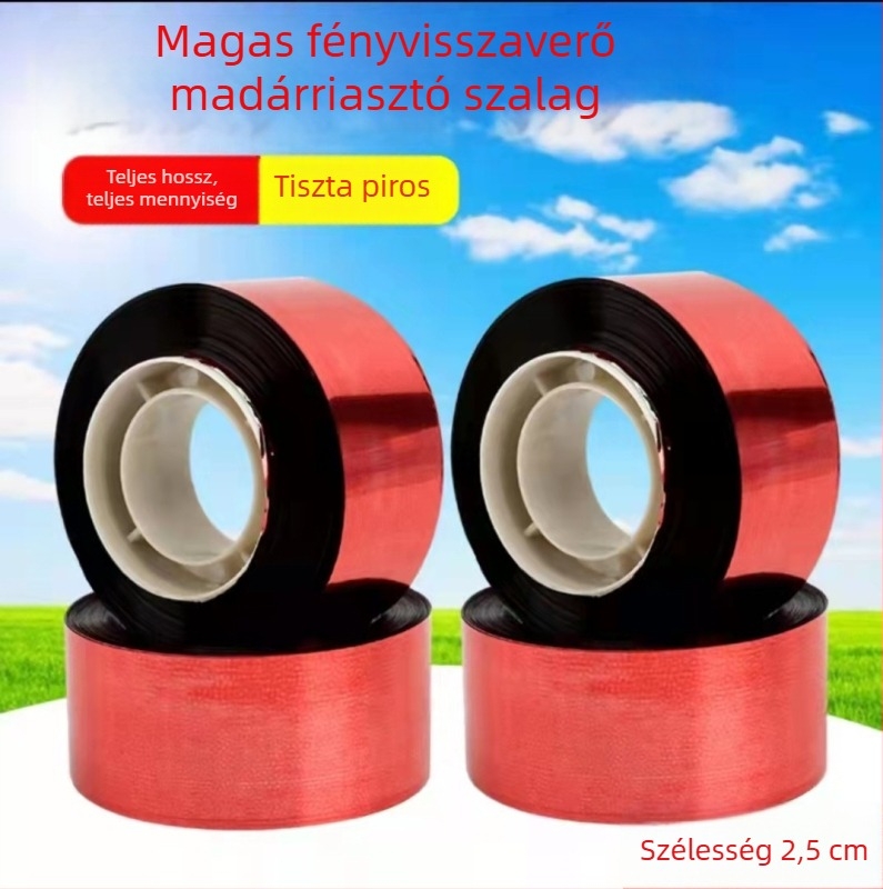 Madárriasztó szalag farmok és ültetvények számára – fényvisszaverő lézeres szalag, PET anyag