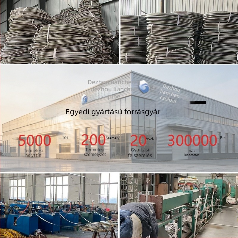 304 rozsdamentes acél hajlított cső bojlerhez, vastagított fém hajlékony tömlő, fagyálló, méretek 1/2 és 3/4 hüvelyk