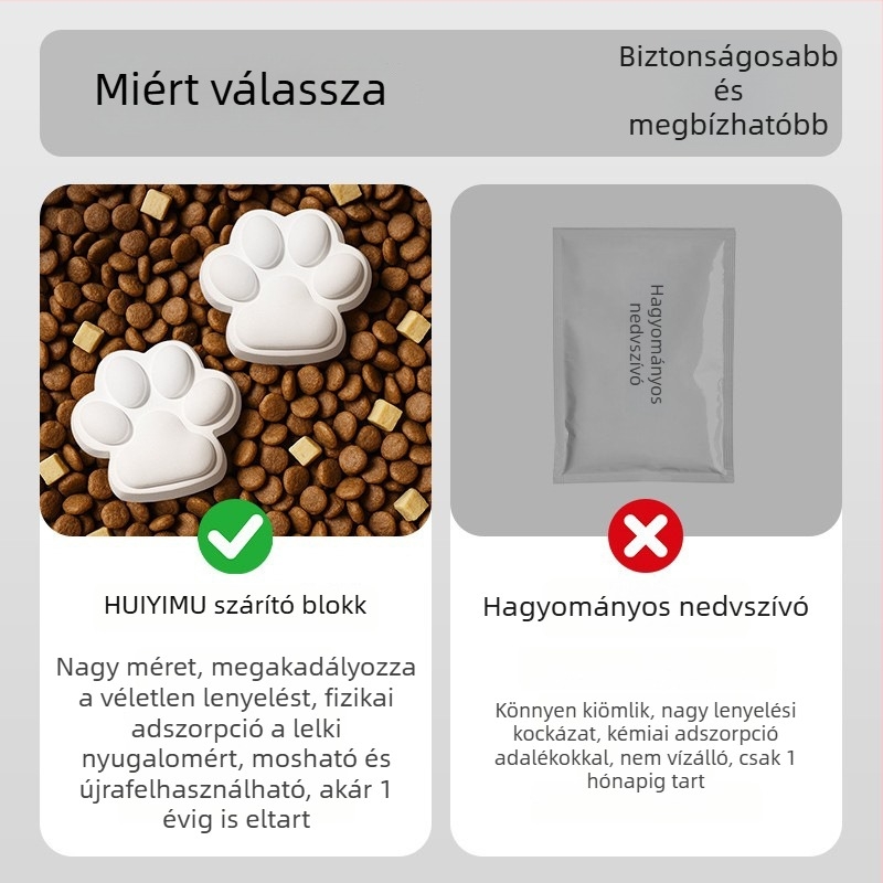 Háziállat eledel tárolóedénye, vákuumzárású, nedvességálló, deszikkánssal, macska- és kutyaeledelhez