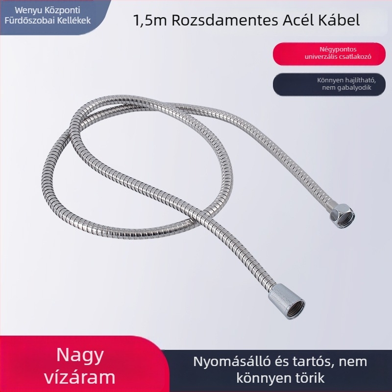 Zuhanycső WY-007 — rozsdamentes acél; nominális nyomás 0.8; üzemhőmérséklet 0–45°C; szerelés: kézi; dupla csatlakozás