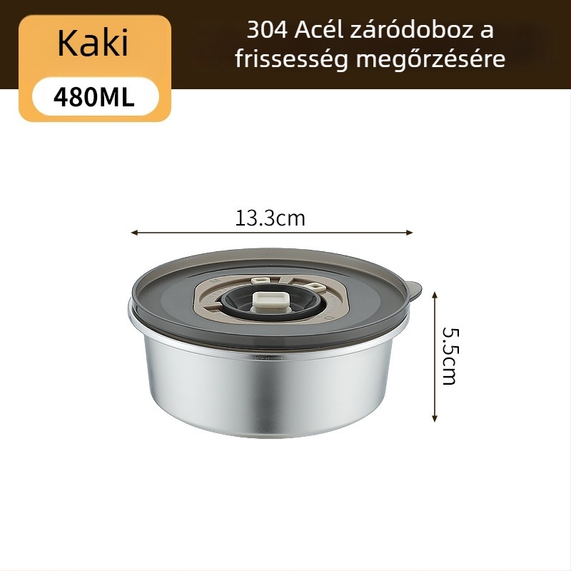 304 rozsdamentes acél ebédes doboz, kerek, 800–1000 ml kapacitás, hordozható és zárható
