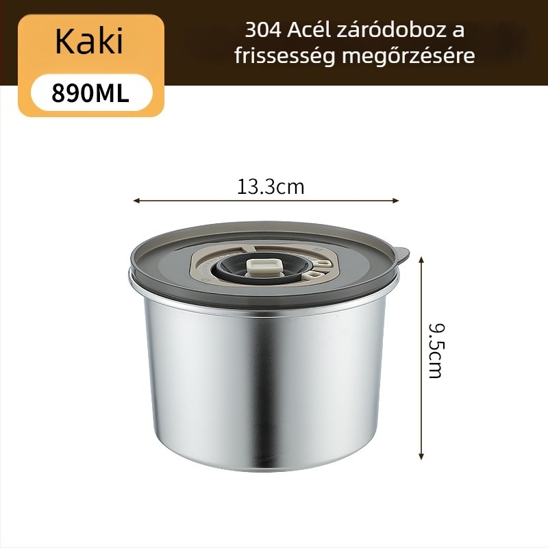 304 rozsdamentes acél ebédes doboz, kerek, 800–1000 ml kapacitás, hordozható és zárható