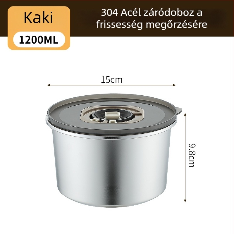 304 rozsdamentes acél ebédes doboz, kerek, 800–1000 ml kapacitás, hordozható és zárható