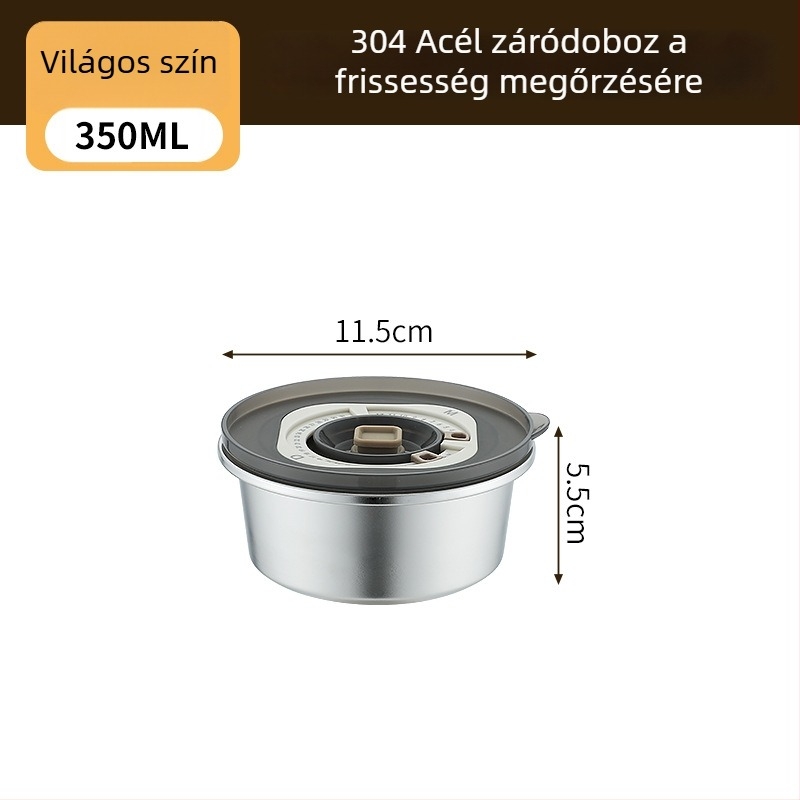 304 rozsdamentes acél ebédes doboz, kerek, 800–1000 ml kapacitás, hordozható és zárható