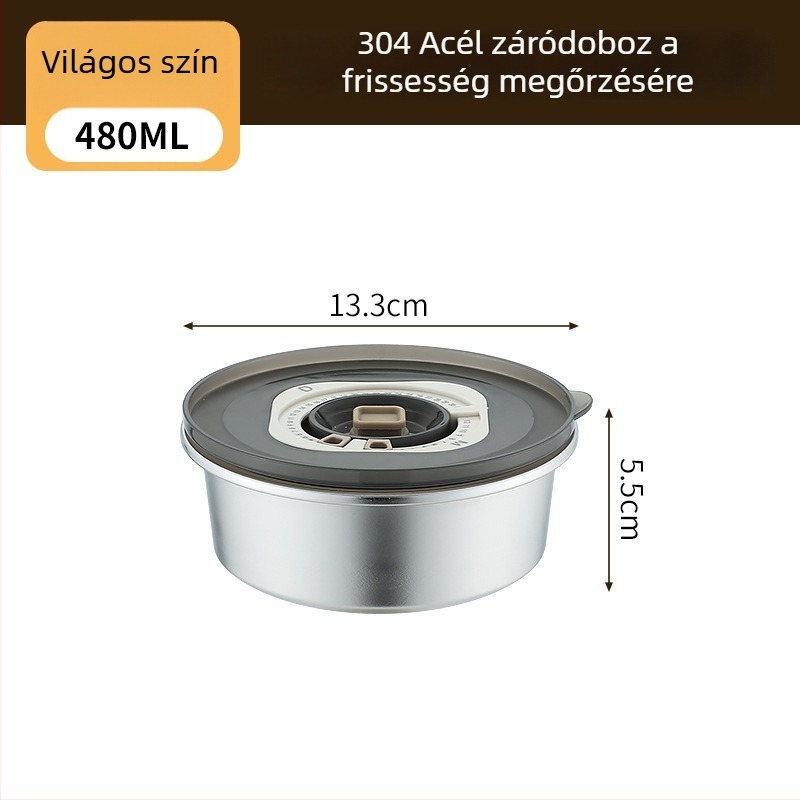 304 rozsdamentes acél ebédes doboz, kerek, 800–1000 ml kapacitás, hordozható és zárható
