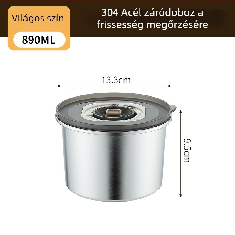 304 rozsdamentes acél ebédes doboz, kerek, 800–1000 ml kapacitás, hordozható és zárható