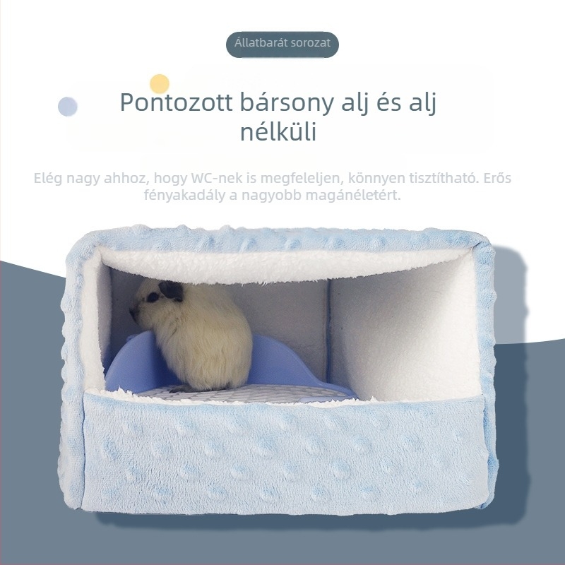 Alsó nélküli pamutfészek kisállatok számára – szélvédő alvó búvóhely beltéri használatra, négy évszakos, téglalap alakú