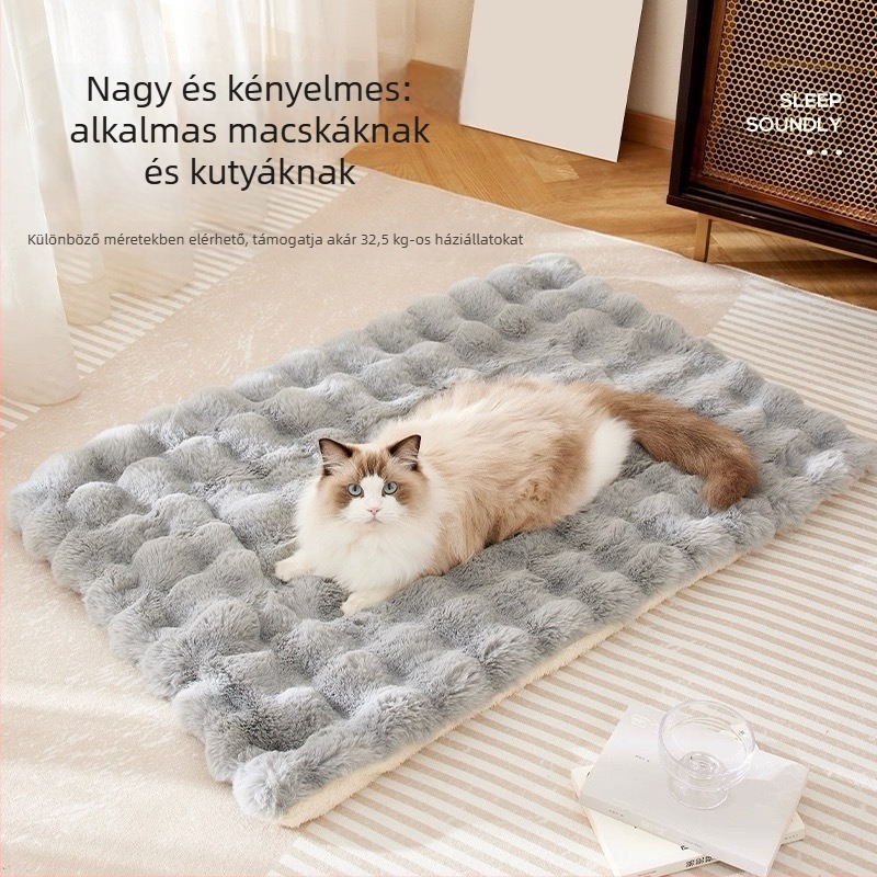 Plüss téli kisállat alátét macska és kutya számára, alvó párna, macskafészek, padlóra való