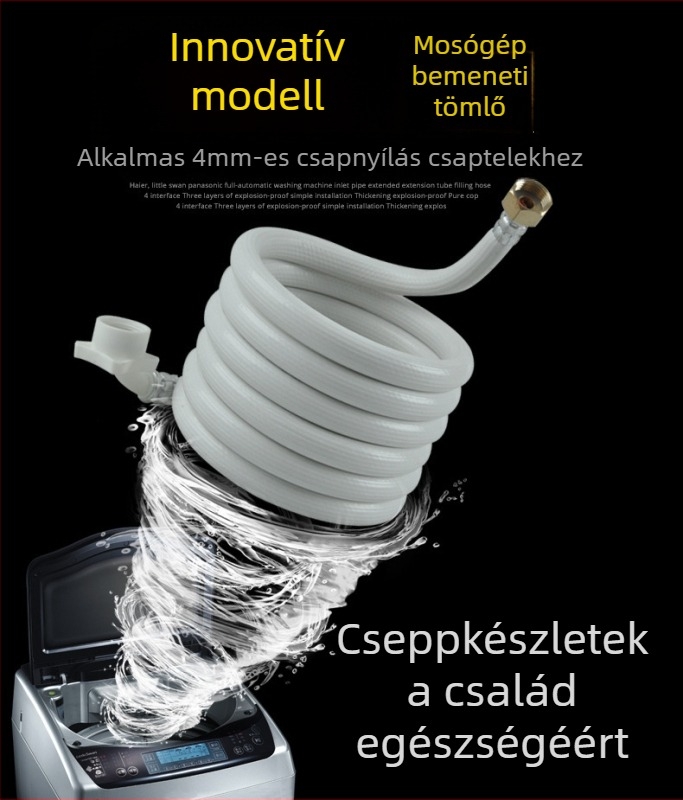 Univerzális mosógép vízbevezető tömlő hosszabbító csavaros csatlakozással