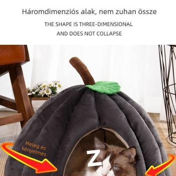 Macskafészek – félig zárt dizájn, téli melegség, vastag PP pamut ágy