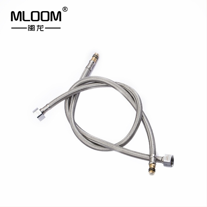 ML-8005 304 rozsdamentes acélból készült, huzalból font fém tömlő mosogatócsaphoz (forró és hideg víz), 10 bar, 0–100 °C