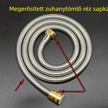 Rozsdamentes acél Zuhanycső kettős rézkupakkal és fejcsatlakozóval