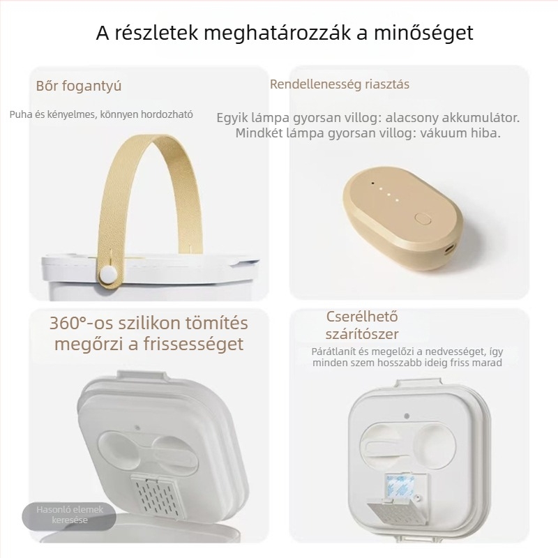 Vákuumzáras tárolóedény macska- és kutyaeledelhez, nedvességálló és penészmentes, 13L kapacitás
