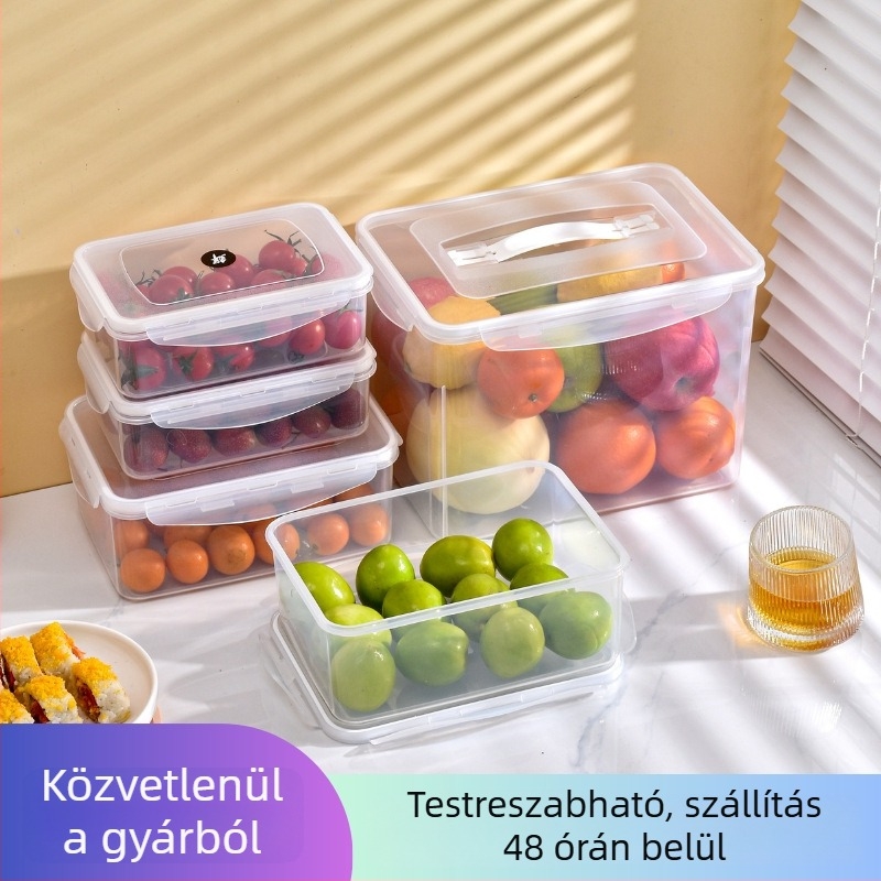 PP élelmiszer-minőségű téglalap alakú frissesség tároló doboz – mikrohullámú sütőben használható, egy rétegű (PP; téglalap alak; mikrohullámú sütő kompatibilitás; egy réteg; konyha)