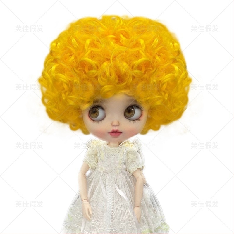 BJD baba paróka, rövid göndör haj, modell LBB, hőálló vezeték, rajzfilmszerű stílus, gödrör frufru, Zhejiang eredet