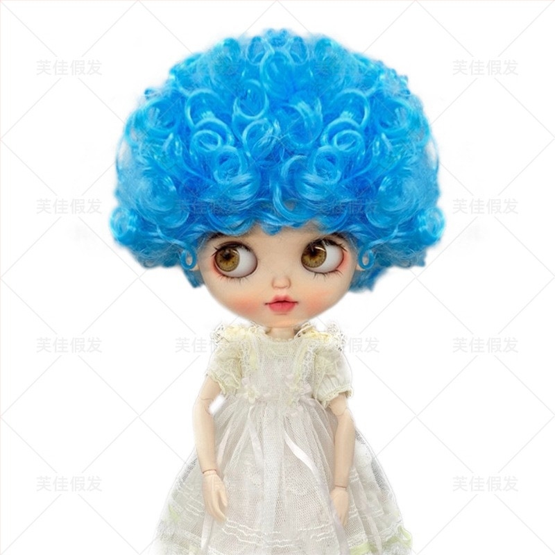 BJD baba paróka, rövid göndör haj, modell LBB, hőálló vezeték, rajzfilmszerű stílus, gödrör frufru, Zhejiang eredet