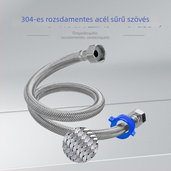 304 rozsdamentes acél robbanásbiztos vízbevezető cső, univerzális fonott acél tömlő hideg és meleg vízhez, WC-hez és bojlerhez