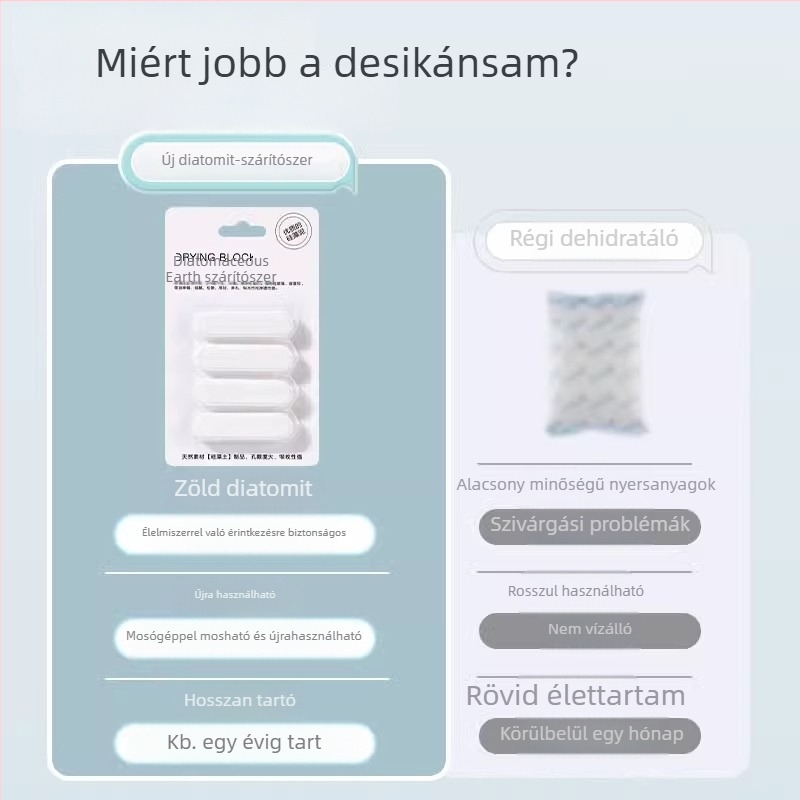 Állateledel deszikkáló – Diatomaceous Earth nedvességcsökkentés macska- és kutyaeledel tárolásához (4 darabos készlet)