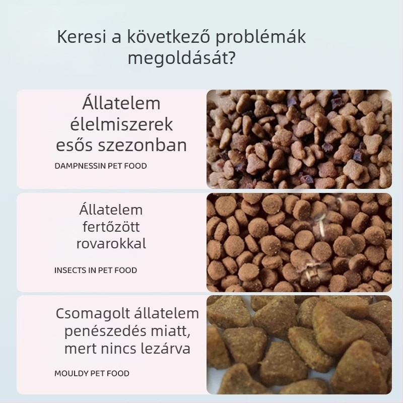 Állateledel deszikkáló – Diatomaceous Earth nedvességcsökkentés macska- és kutyaeledel tárolásához (4 darabos készlet)