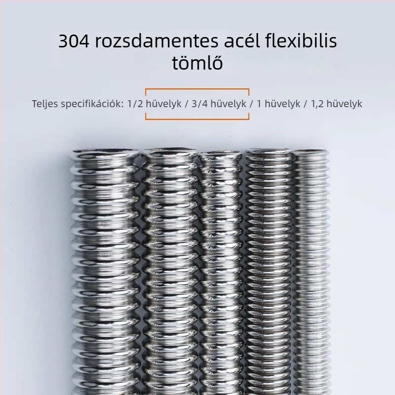 304 rozsdamentes acél hajlított cső melegvízes és hidegvizes bemeneti cső boilerhez, napelemes tömlő, megerősített fém