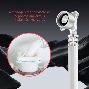 Új mosógép beömlőcső rézkupakkal, PVC, többméretű vízcsatlakozás, Modell HX-6140, 1.0 MPa, 0–80°C, kézi szerelés