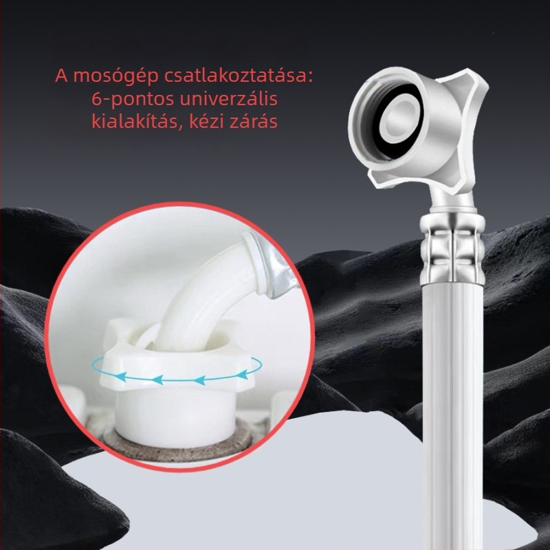 Új mosógép beömlőcső rézkupakkal, PVC, többméretű vízcsatlakozás, Modell HX-6140, 1.0 MPa, 0–80°C, kézi szerelés