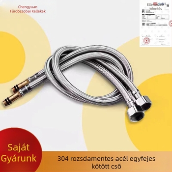 Rozsdamentes acél egyfejű fonott vízbekötőcső mosogatóhoz – 1,6 MPa, 0–80°C, kézi szerelés, modern stílus