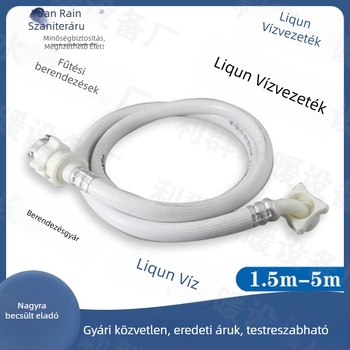 PVC mosógép vízbevezető cső, univerzális, acél fejjel, levehető