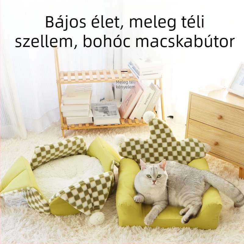 Macskafészek - Anyagok: nyúl szőre, vászon, báránygyapjú; Márka: Le youpai; Kategória: kisállatfészek