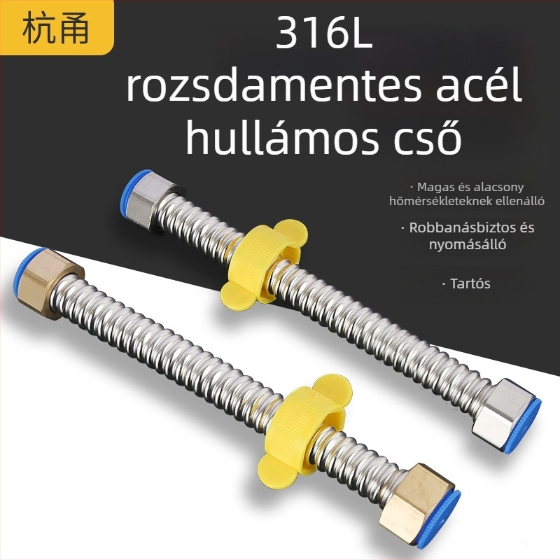 316L rozsdamentes acél hullámos tömlő WC-hez és vízmelegítőhöz – meleg és hideg víz bemenet és kimenet