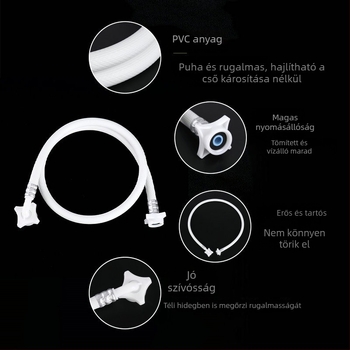 Teljesen automata mosógép menetes vízbevezető cső, 1/2'' és 3/4'' menet, kompatibilis a Midea Little Swan