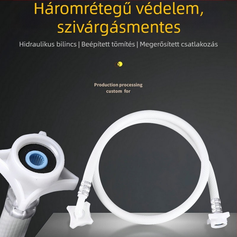 Teljesen automata mosógép menetes vízbevezető cső, 1/2'' és 3/4'' menet, kompatibilis a Midea Little Swan