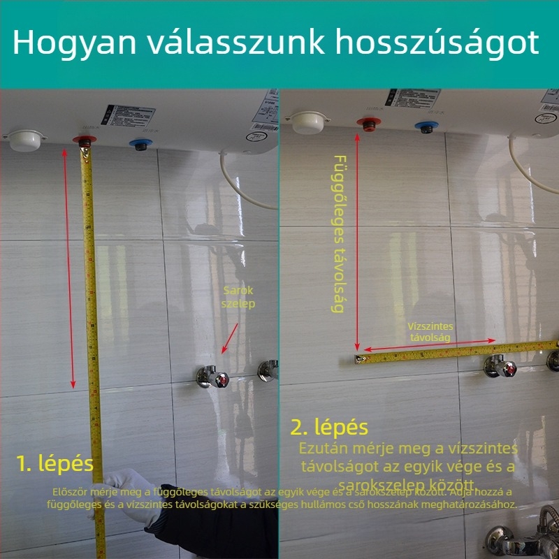 304 rozsdamentes acél hullámcső, 1/2 hüvelyk, magas nyomású, robbanásbiztos bemeneti tömlő melegvíz-bojlerthez és mosdó/ WC csatlakozócső