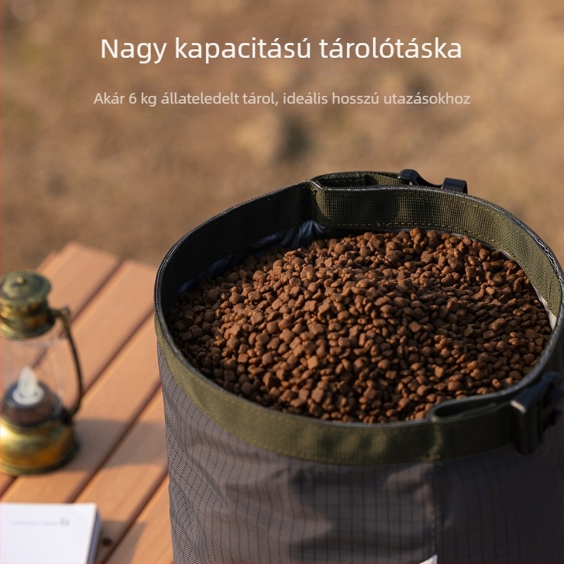 Wakytu hordozható, összecsukható nassolnivaló- és állateledel-tároló táska, kutyasétáltatáshoz és kültéri használathoz, többfunkciós tároló