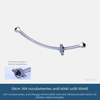 Wjy35001 Nylon és acél szálakból kevert tömlő a toalett hideg víz bemenetére, forgatható csatlakozás, 1–90°C, 10 bar