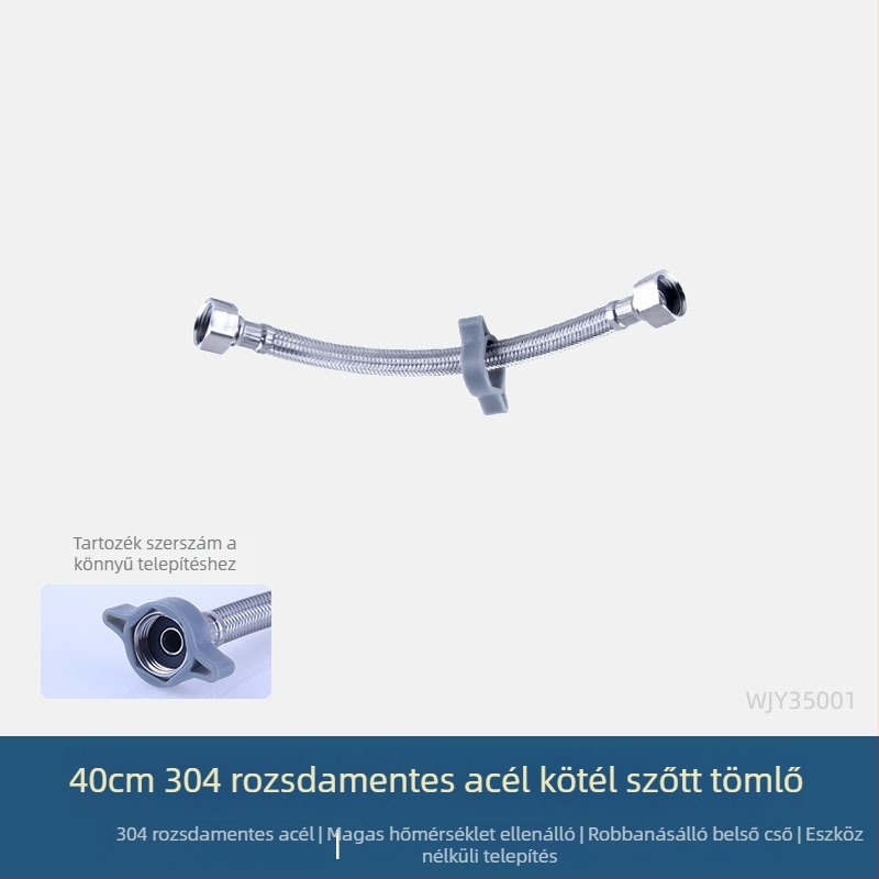 Wjy35001 Nylon és acél szálakból kevert tömlő a toalett hideg víz bemenetére, forgatható csatlakozás, 1–90°C, 10 bar