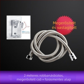 Rozsdamentes acél zuhanycső univerzális csatlakozással, zuhanyfej, robbanásbiztos cső és keverőcsap-alkatrészek bojlerhez