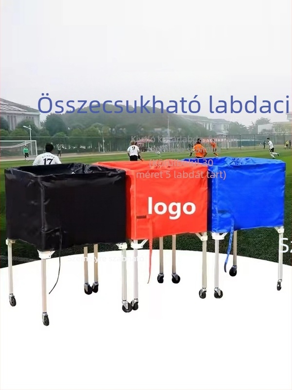 Labdaszállító kocsi és állvány futballhoz, kosárlabdához és röplabdához — mozgatható, összecsukható, vízálló; acél felépítés; súly 4,2 kg; márka Create a leap