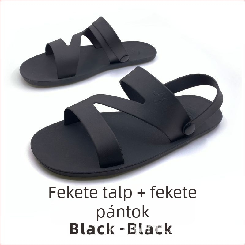Kettős használatú szandálok és papucsok – csúszásmentes, lélegző, vízálló; koreai stílusú nyitott lábujjú férfi lábbeli