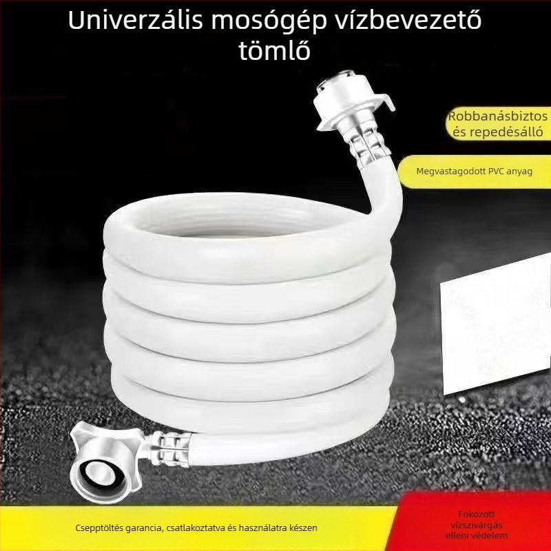 Mosógép vízbevezető cső hosszabbító, 1 m vastagított, PVC/rozsdamentes acél, modell 00261, Ster, kézi szerelés