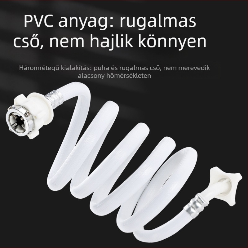 Mosógép vízbevezető cső hosszabbító, 1 m vastagított, PVC/rozsdamentes acél, modell 00261, Ster, kézi szerelés
