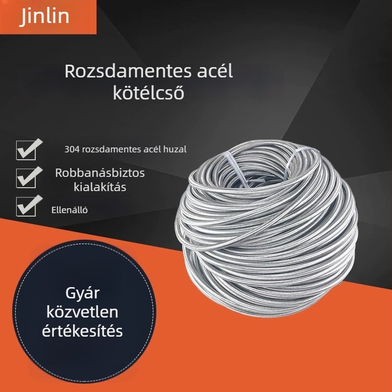 Háztartási kapilláris cső – 304 rozsdamentes acélból; modell: kapilláris cső; névleges nyomás: 0.8 MPa; működési hőmérséklet: 0–90°C; telepítés: rögzített