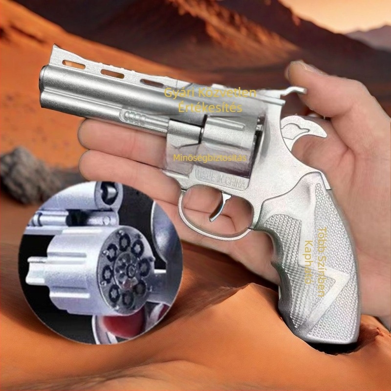 Revolver játékfegyver, teljes fémből, retro stílusú, nagy Buffalo modell