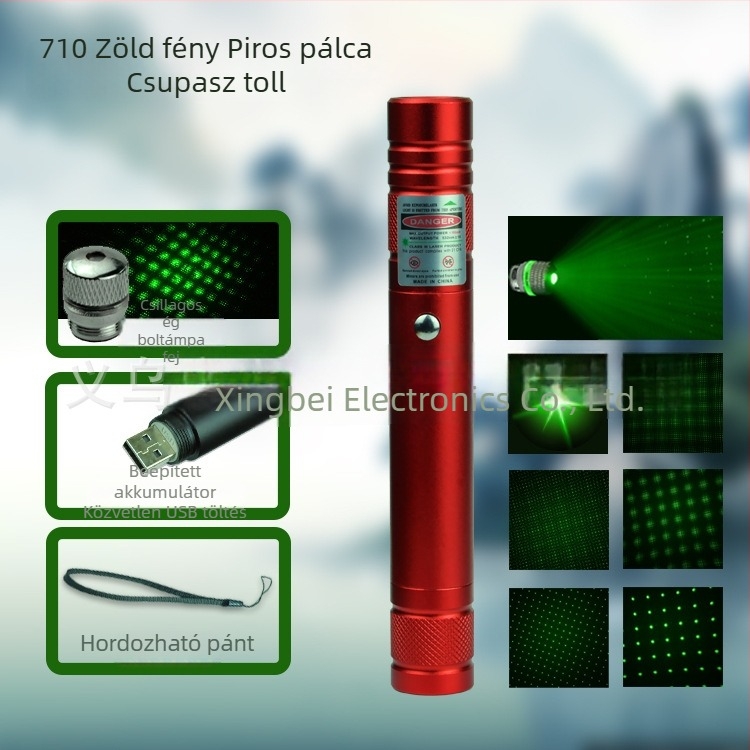 MTTBCHA lézer mutató toll, alumíniumötvözet, Laser710 modell, logó nyomtatás