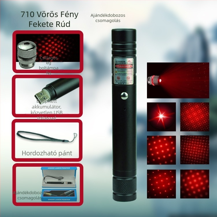 MTTBCHA lézer mutató toll, alumíniumötvözet, Laser710 modell, logó nyomtatás