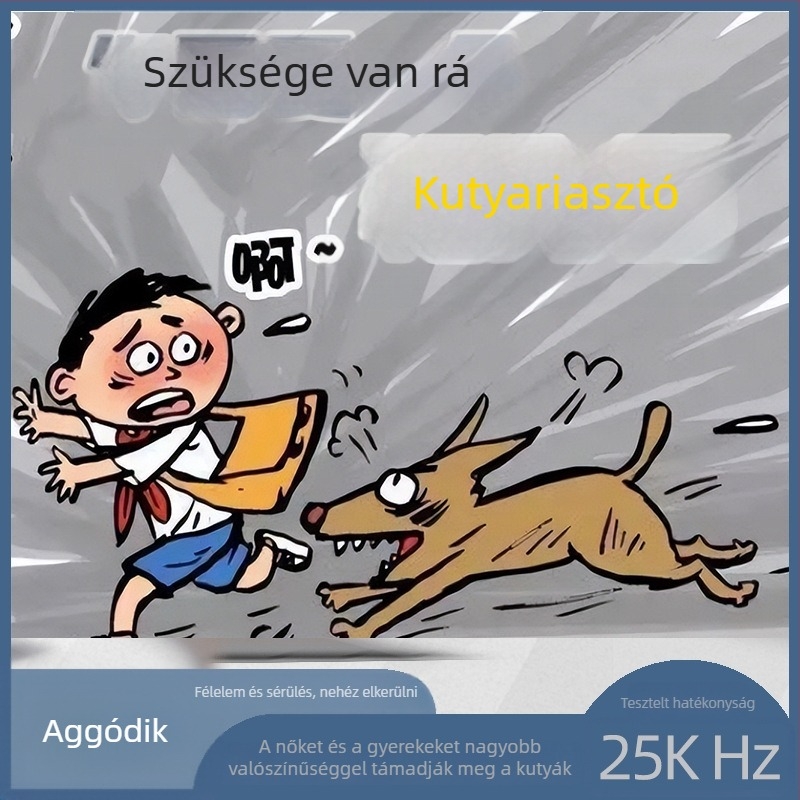 Kültéri ultrahangos kutyariasztó készülék, hordozható, megakadályozza az ugatást, a hajtást és a harapást