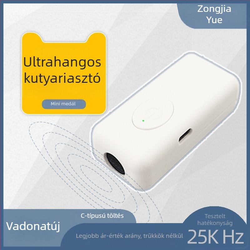 Kültéri ultrahangos kutyariasztó készülék, hordozható, megakadályozza az ugatást, a hajtást és a harapást